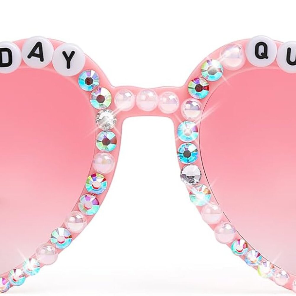 Heart Sunglasses, Birthday Queen Glasses For Women, Pink Sunglasses Birthday Gif